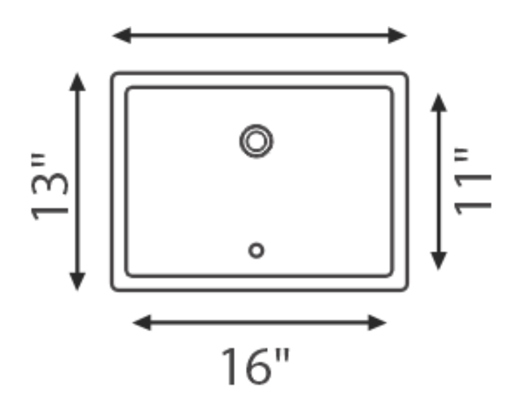 Lavatory Sink 16" x 11"  7" Depth  L-1611W