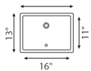 Lavatory Sink 16" x 11"  7" Depth  L-1611W