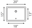 Lavatory Sink 18" x 13" 7" Depth L-1813W