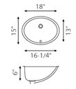 Lavatory Sink 16-1/4" x 13"  7-3/4" Depth  L-1613W