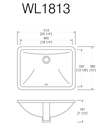 Lavatory Sink 18" x 13" WL1813-W