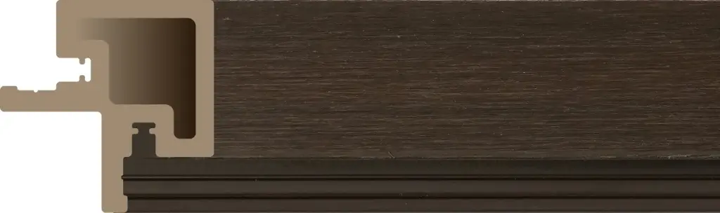 WPC Euro Xtruewall Rosewood Outside Corner Trim